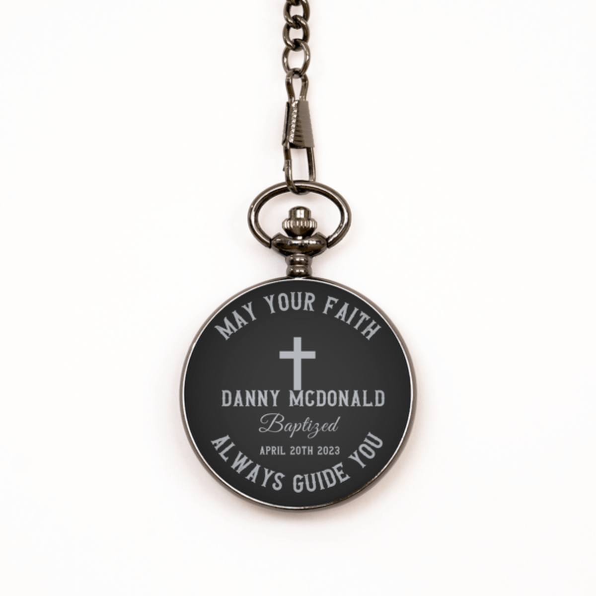Baptism Gift Personalized Pocket Watch, Custom Baptism Gift for him, Godson Baptism gifts
