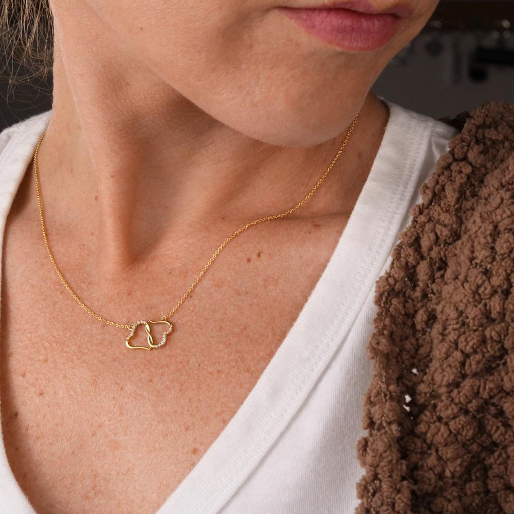 Mother of the bride 2 Hearts Gold Necklace