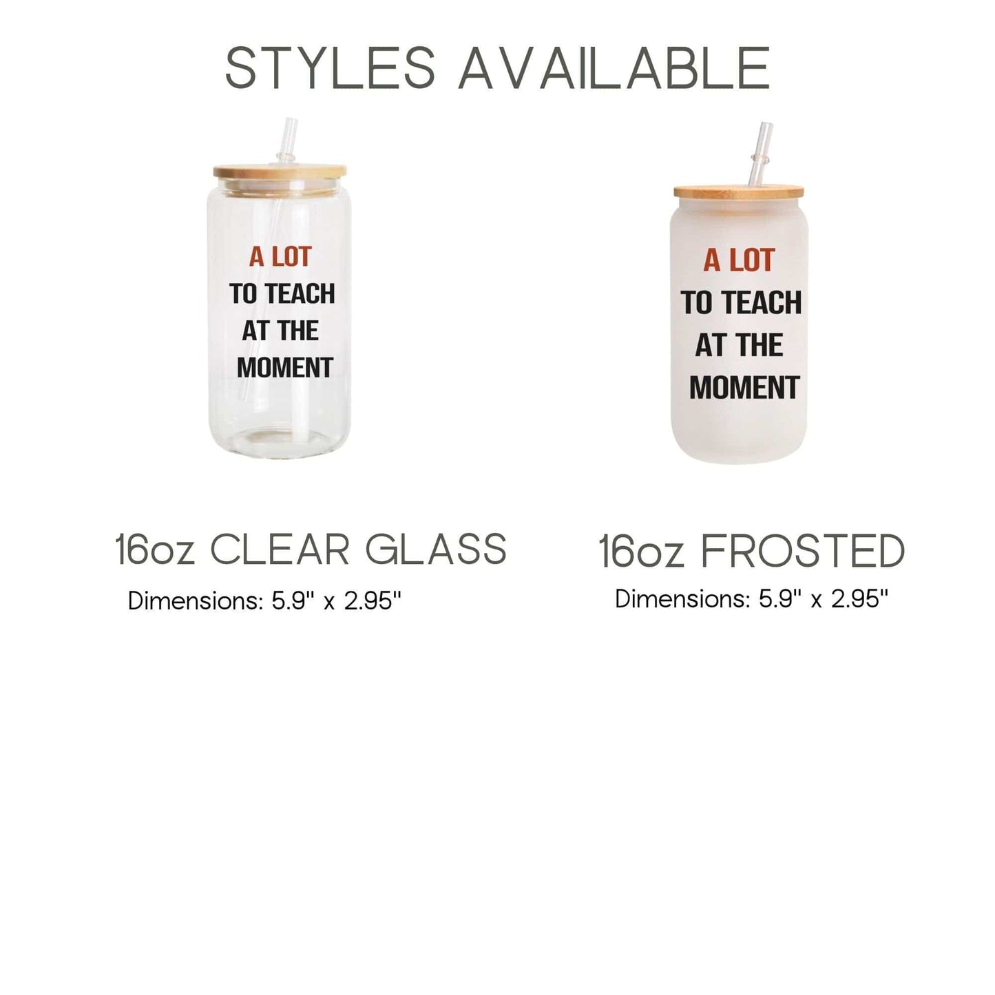 A lot to teach at the moment Iced Coffee Cup Trendy Teacher Gift Frosted Tumbler with Straw Funny Teacher Glass Can Tumbler Gift for her