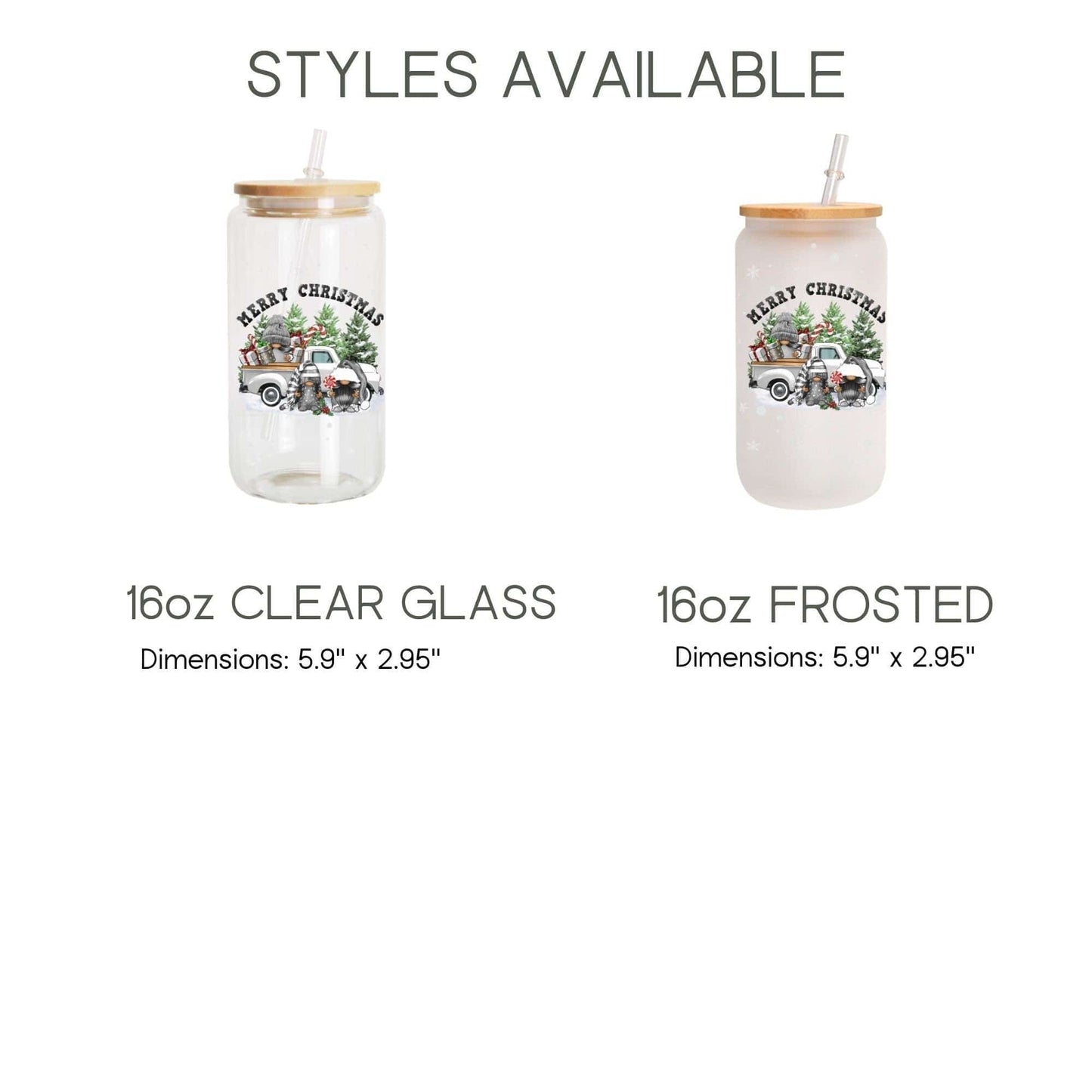 Christmas Gnomes Glass Frosted Coffee Cup Cute Scandinavian gnomies Cup with Lid Merry Christmas Holly Jolly Tumbler Coworker Secret Santa