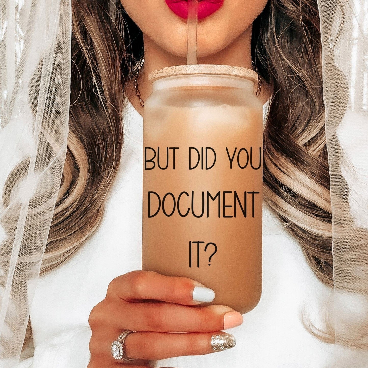But did you document it? Human Resources Iced Coffee Cup HR Funny Frosted Tumbler with Straw HR department Office humor Beer Glass gift