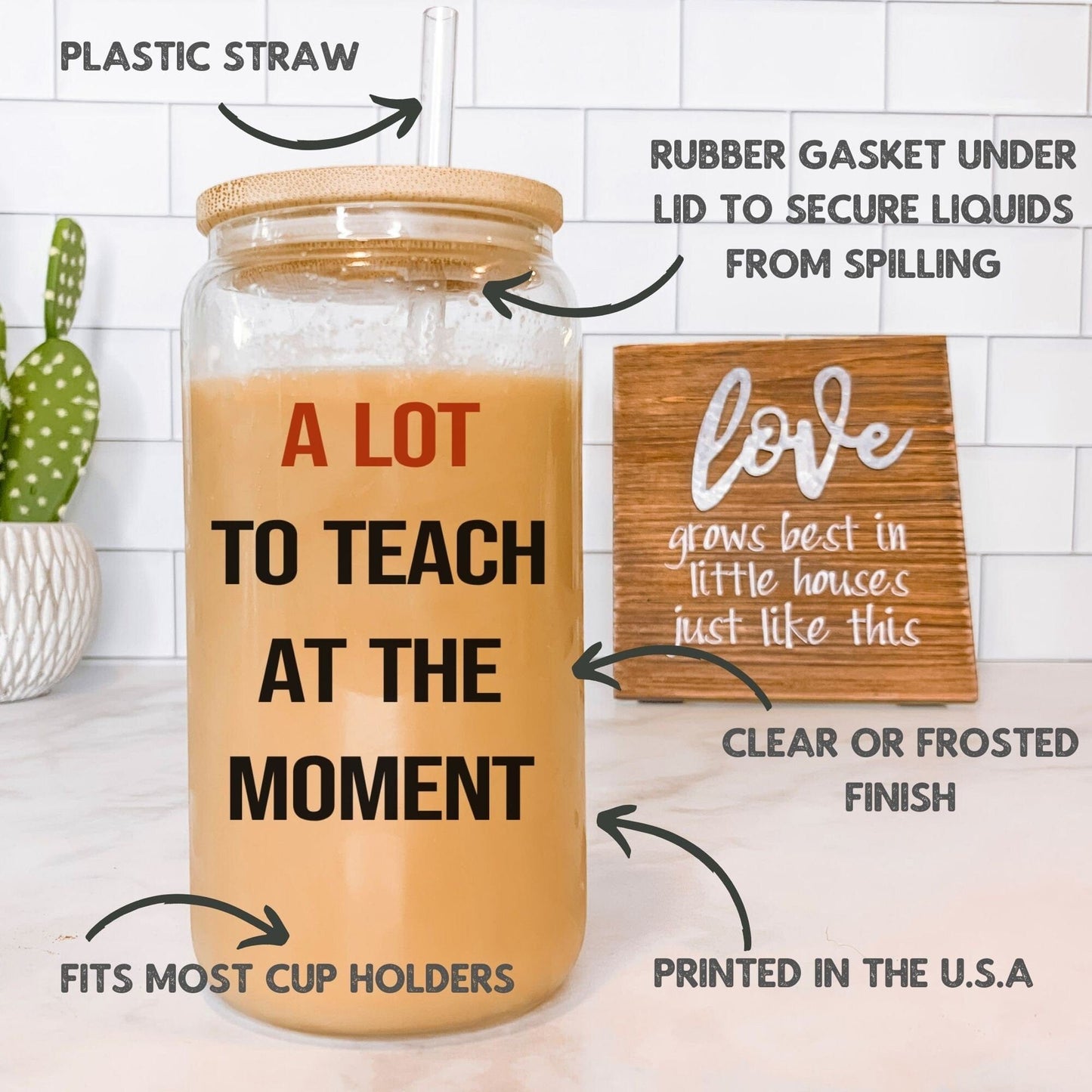A lot to teach at the moment Iced Coffee Cup Trendy Teacher Gift Frosted Tumbler with Straw Funny Teacher Glass Can Tumbler Gift for her