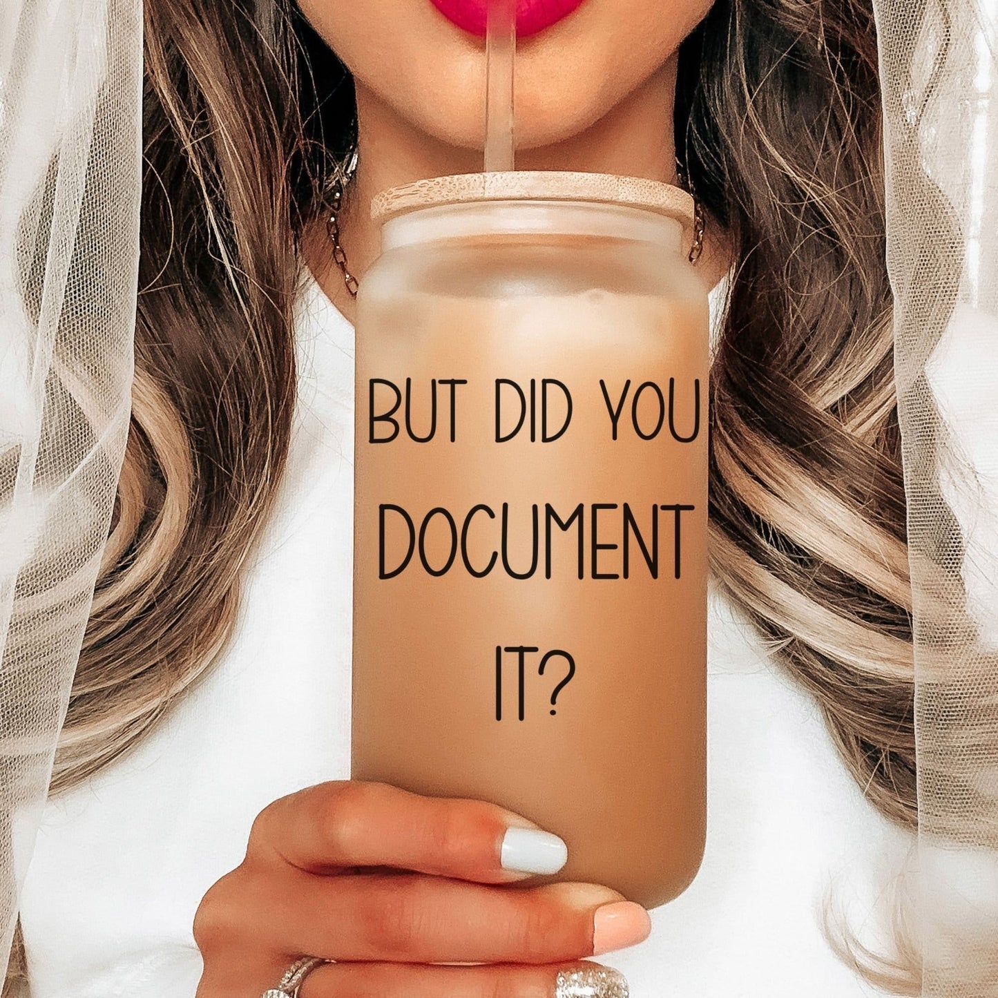 But did you document it? Human Resources Iced Coffee Cup HR Funny Frosted Tumbler with Straw HR department Office humor Beer Glass gift
