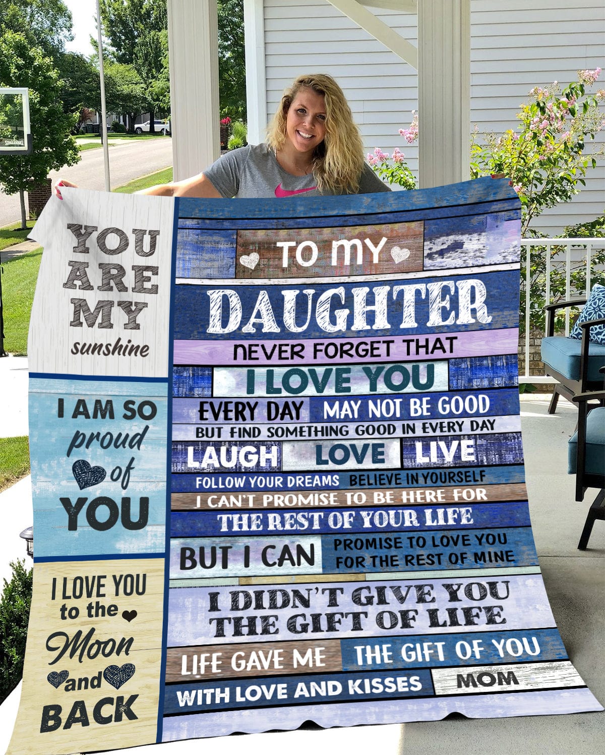 Laugh Love Live Daughter Blanket From Mom