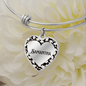 Personalized Bangle Bracelet with Heart, Engraved Womens bracelet