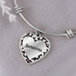 Personalized Bangle Bracelet with Heart, Engraved Womens bracelet