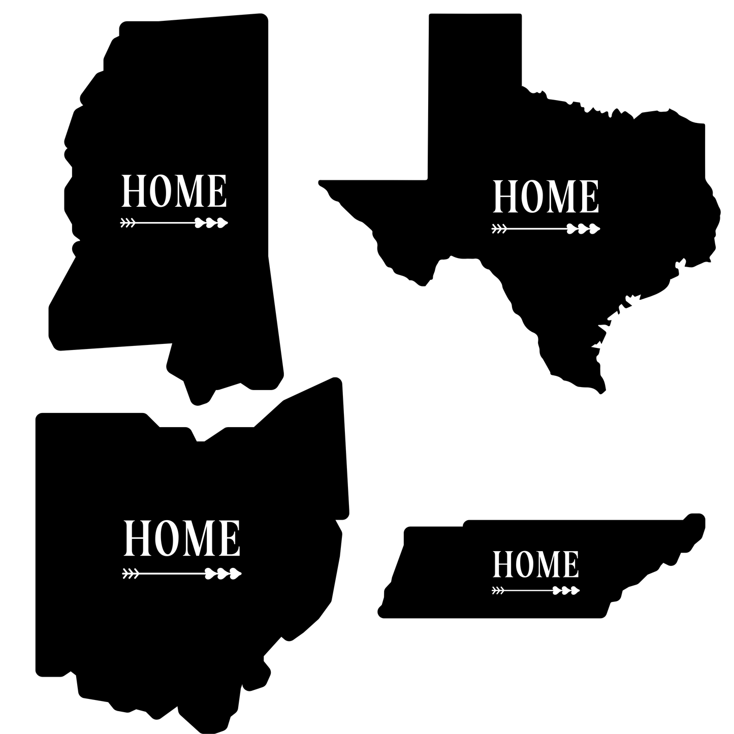 Metal State Wall Art Sign