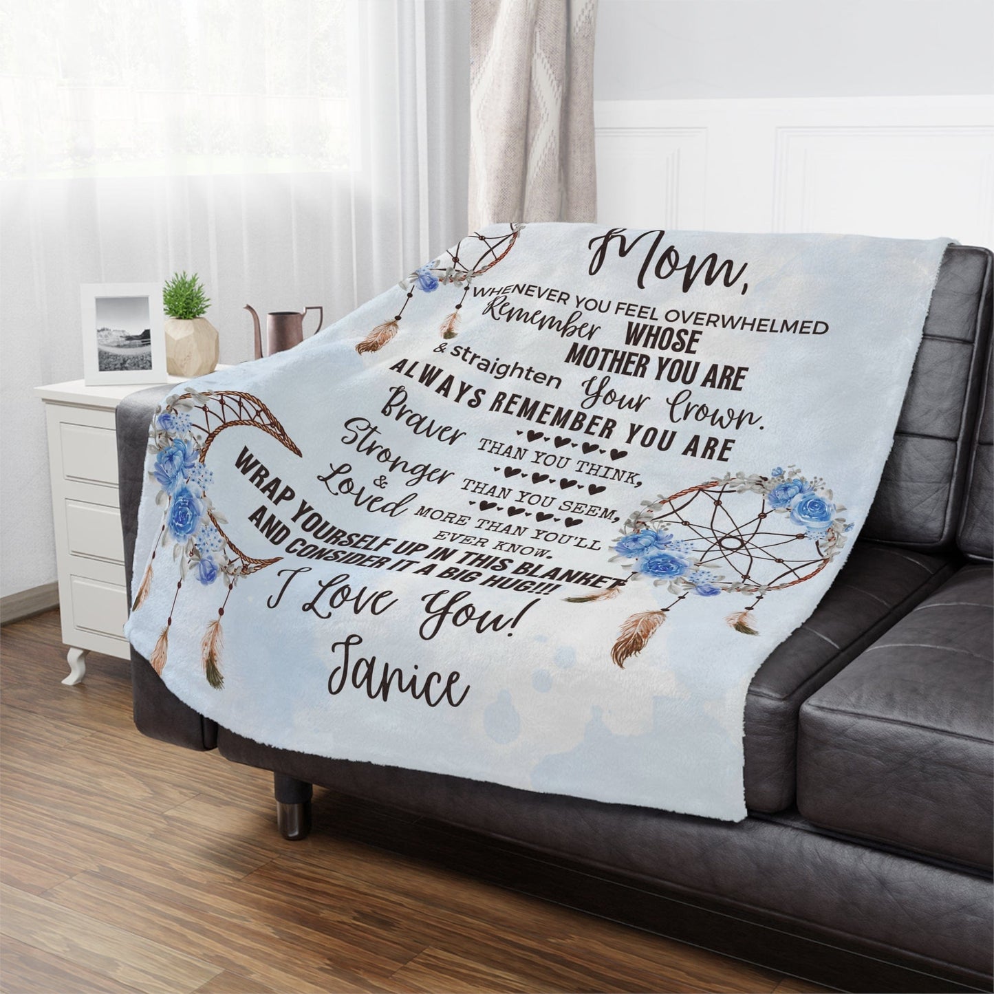 Blanket Gift for Mom, Christmas Gift Blankets Personalized from Daughter or Son