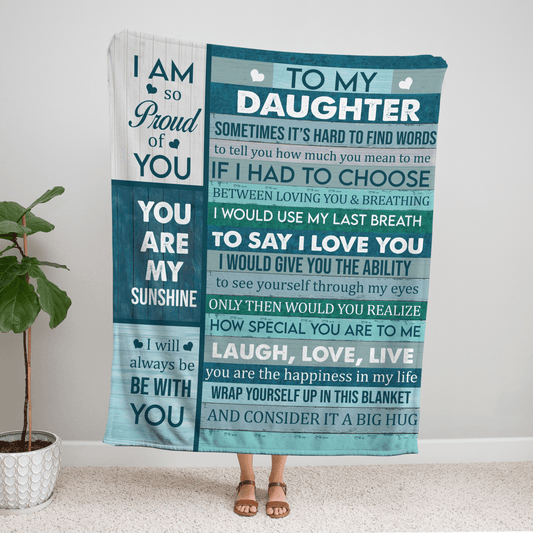Green To my Daughter From Mom or Dad Blanket