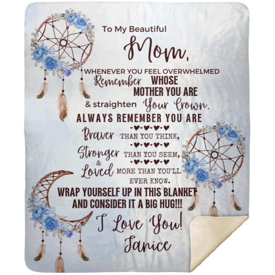Blanket Gift for Mom, Christmas Gift Blankets Personalized from Daughter or Son