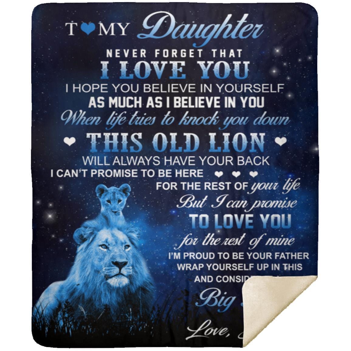 To my Daughter From Dad Blanket - This Old Lion