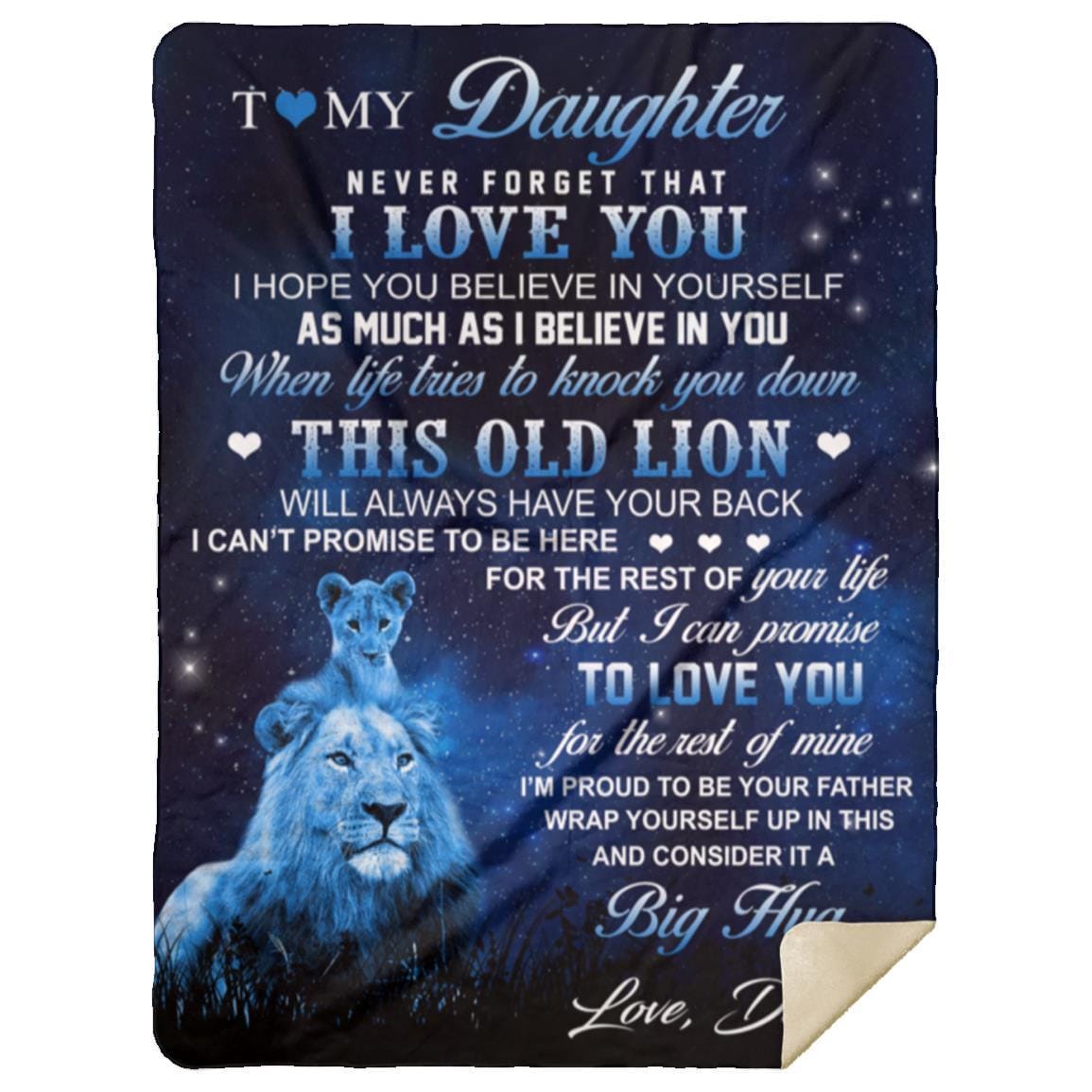 To my Daughter From Dad Blanket - This Old Lion