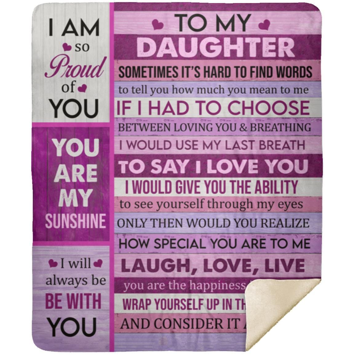 Pink To my Daughter From Mom or Dad Blanket