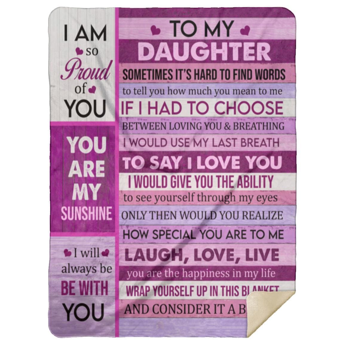 Pink To my Daughter From Mom or Dad Blanket