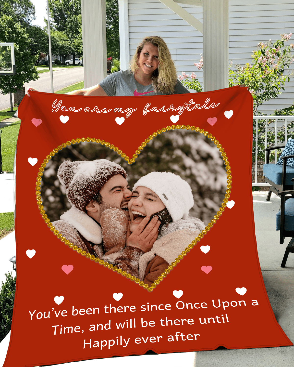 Personalized Photo Blanket Gift for Wife ,Valentine's day Gift for girlfriend
