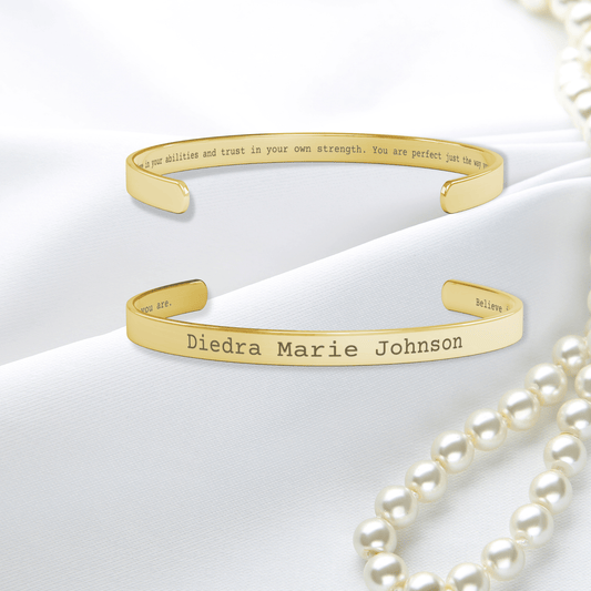 Personalized Name Bracelet,Custom Cuff Bracelet gift for Birthday, Graduation Gift for Daughter, Gift for Step Daughter