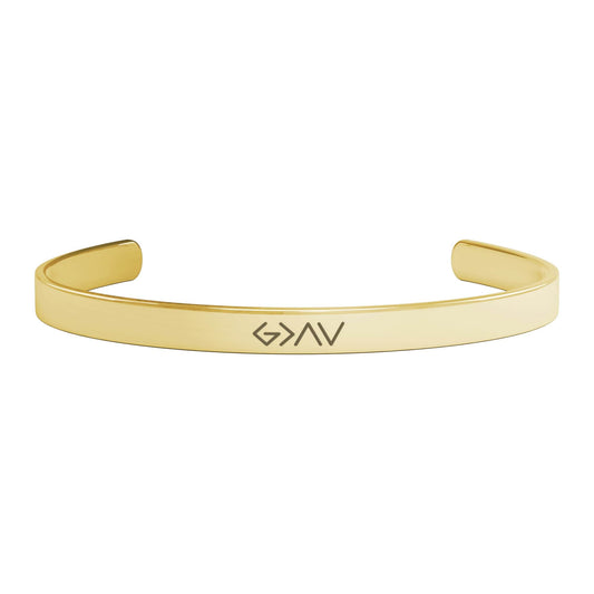 God is Greater than the Highs and Lows Gold Cuff Bracelet Christian quote Silver Cuff Bracelet Religious Gift Confirmation Gift Inspirational Gift