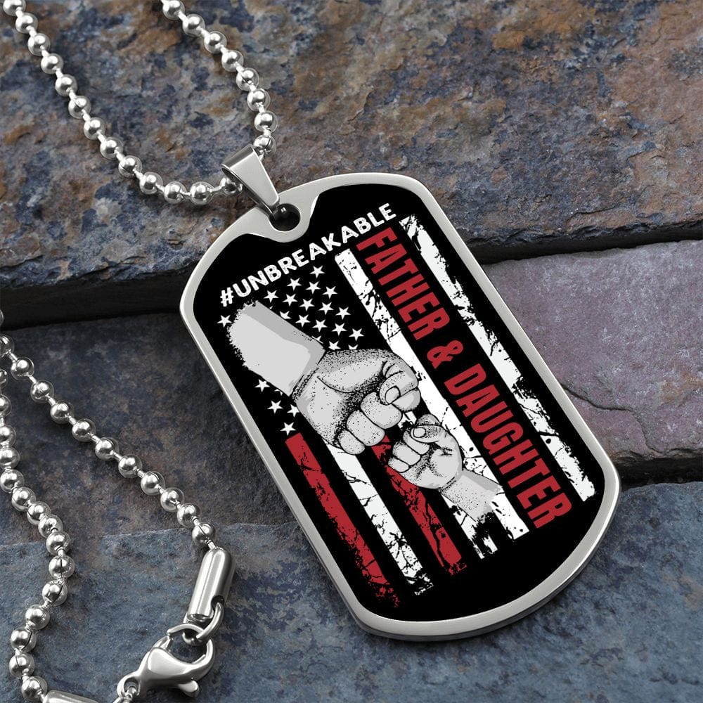 Father & Daughter Unbreakable Dog Tag Necklace