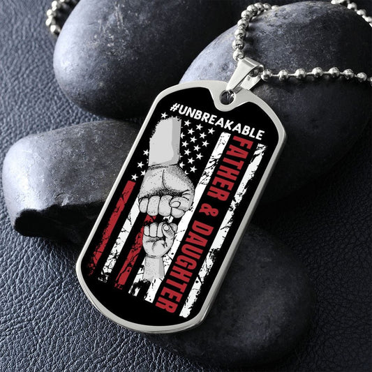 Father & Daughter Unbreakable Dog Tag Necklace
