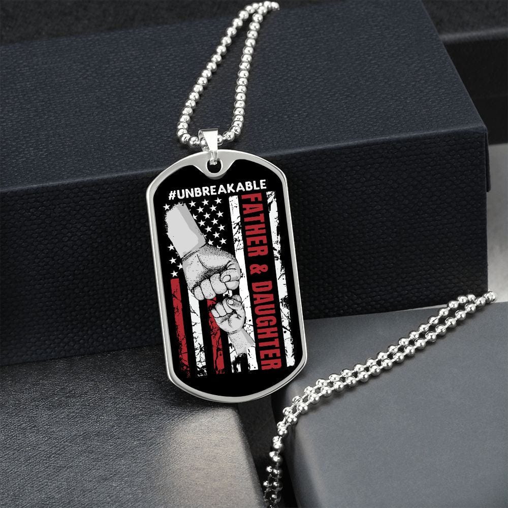 Father & Daughter Unbreakable Dog Tag Necklace