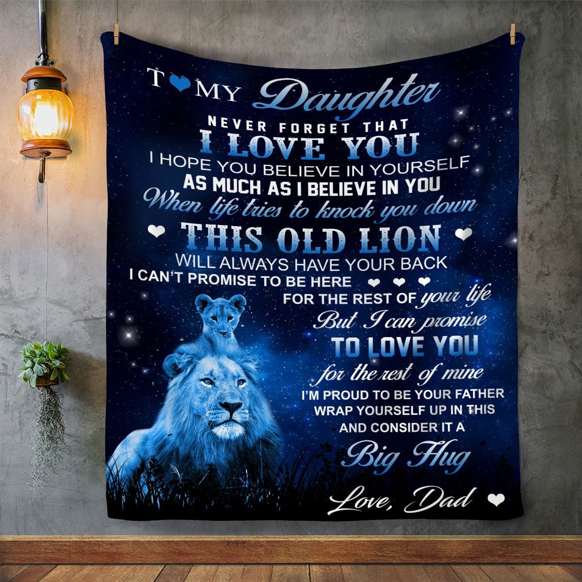 To my Daughter From Dad Blanket - This Old Lion