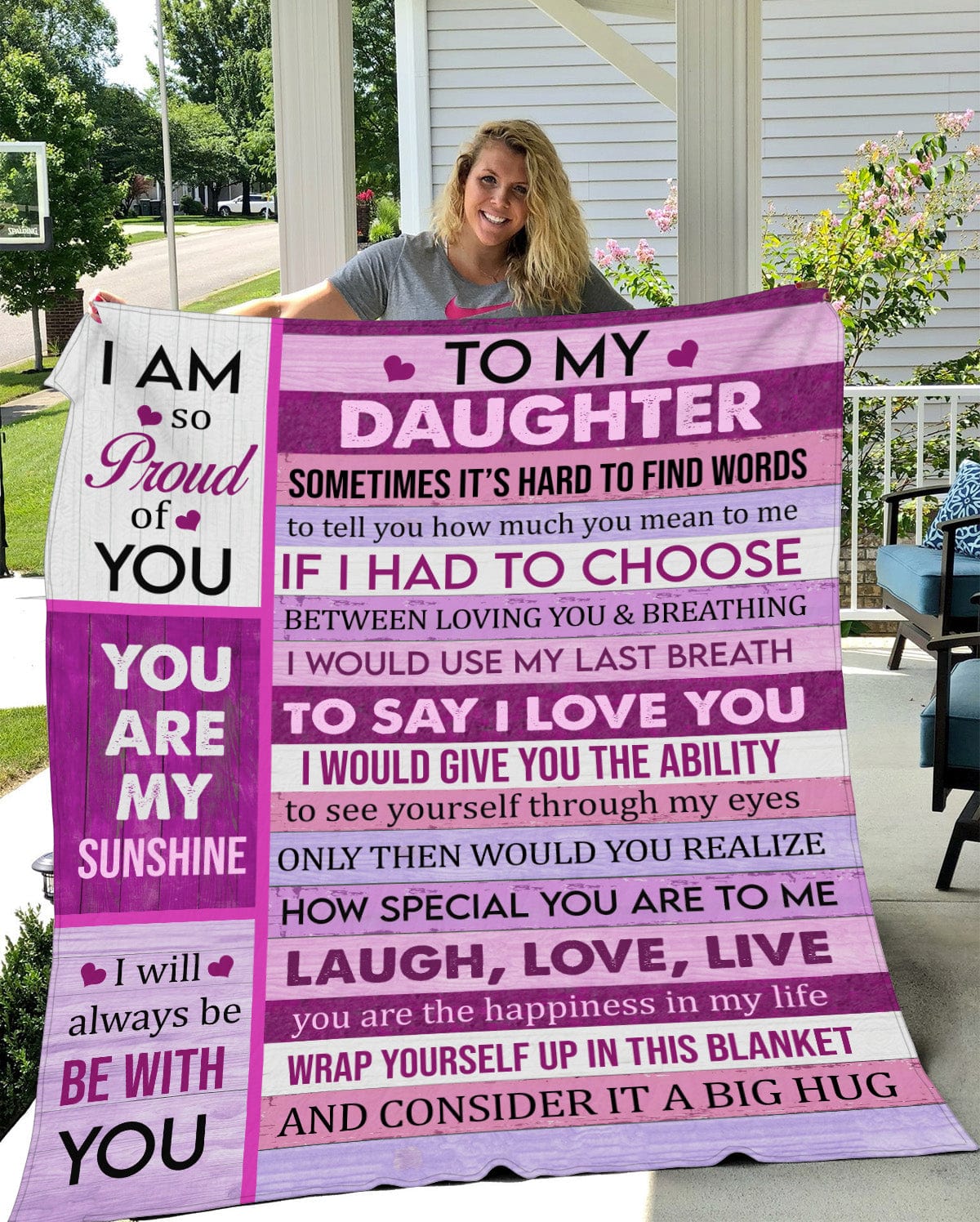 Pink To my Daughter From Mom or Dad Blanket