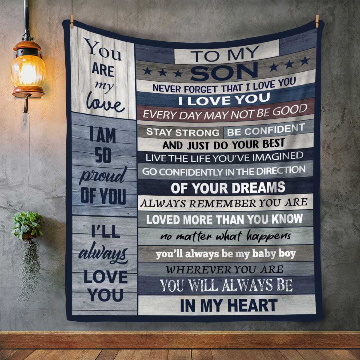 To my son blanket from Mom or dad