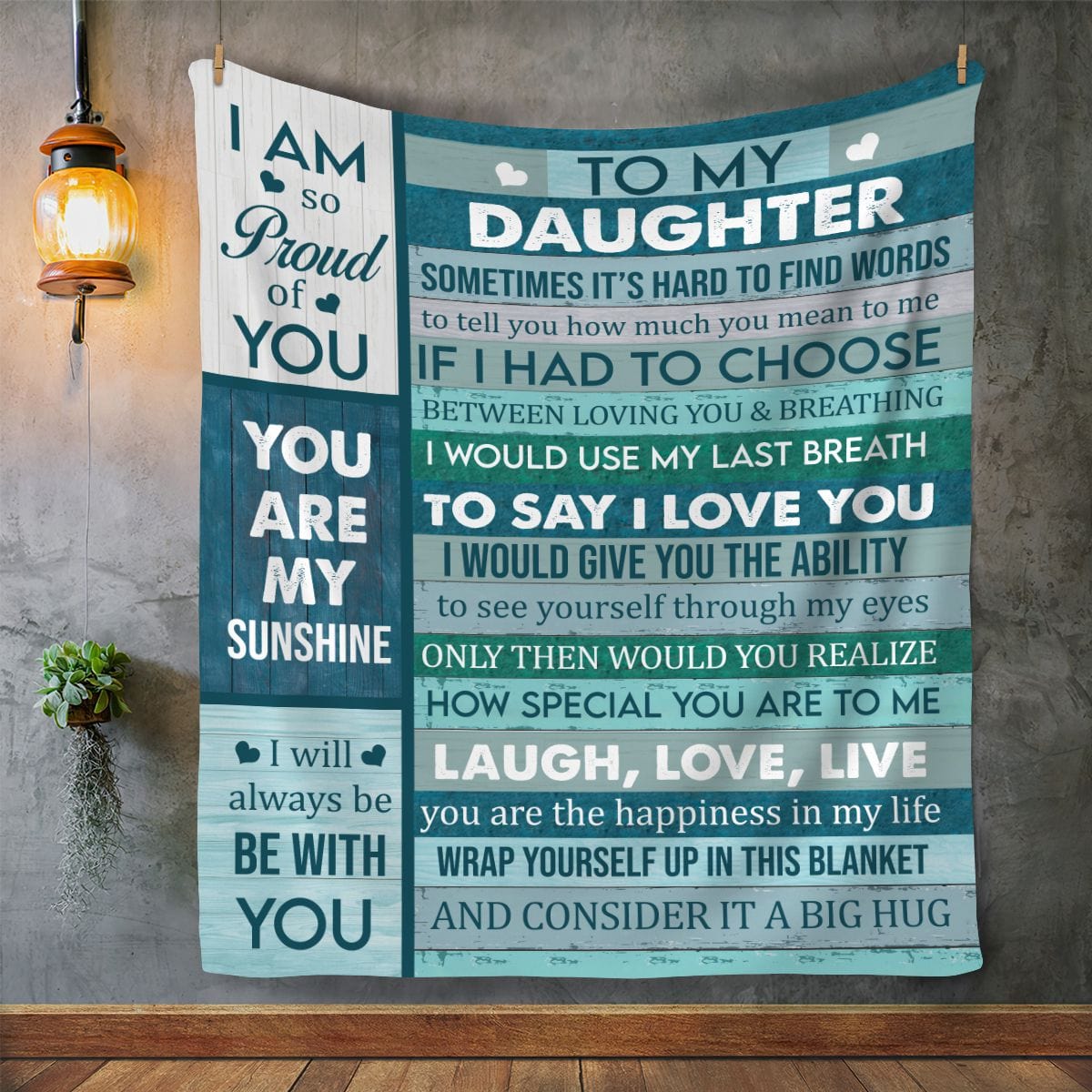 Green To my Daughter From Mom or Dad Blanket