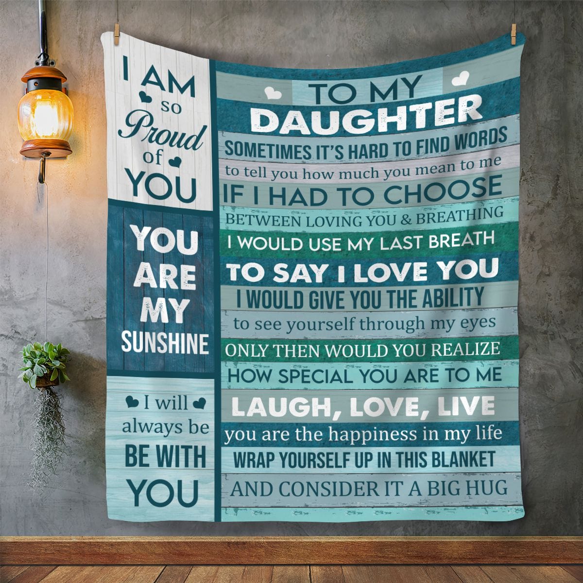 Green To my Daughter From Mom or Dad Blanket
