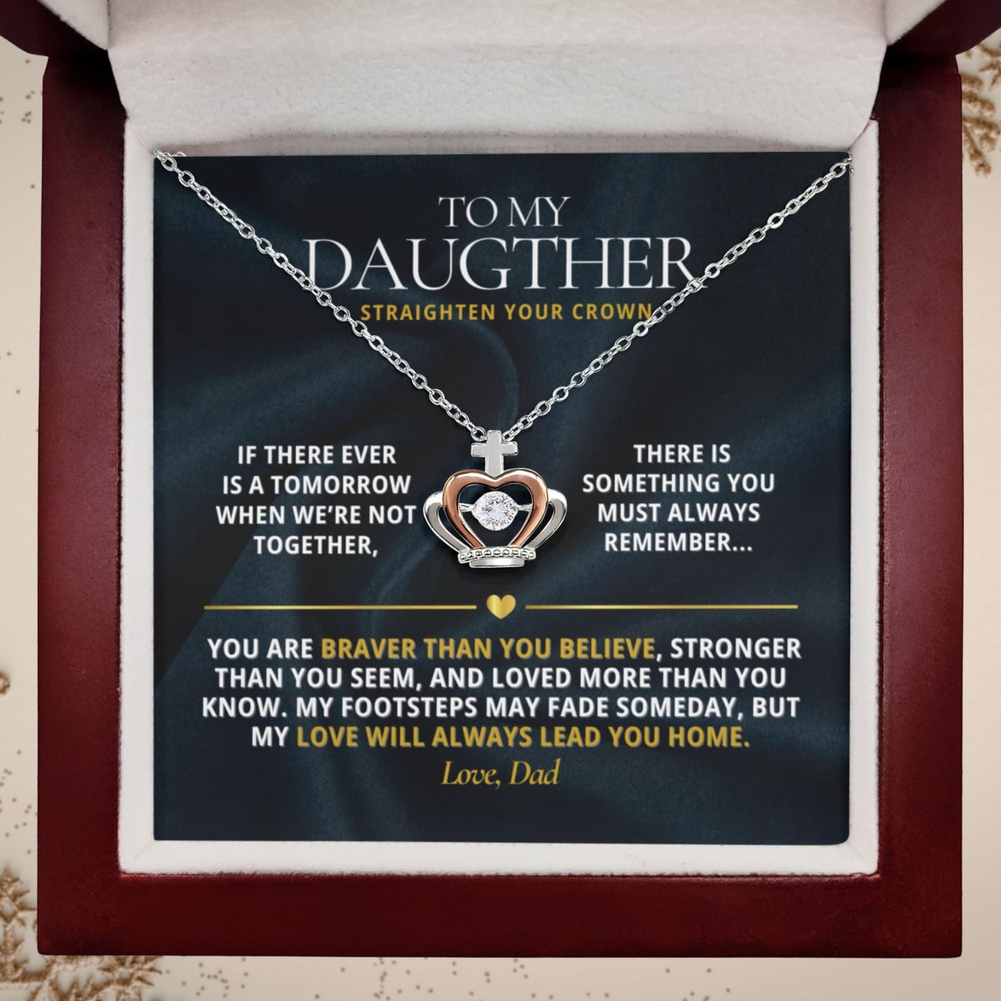 Straighten your crown-Dad to daughter Crown Necklace
