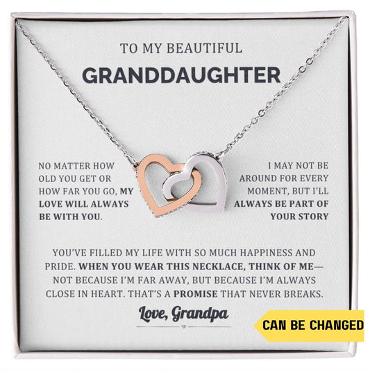 You'll always have my heart Granddaughter Interlocking Necklace