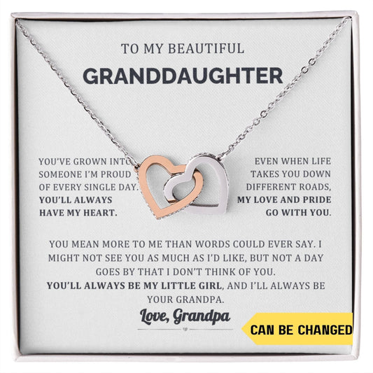 My Little Girl Granddaugther Interlocking Necklace