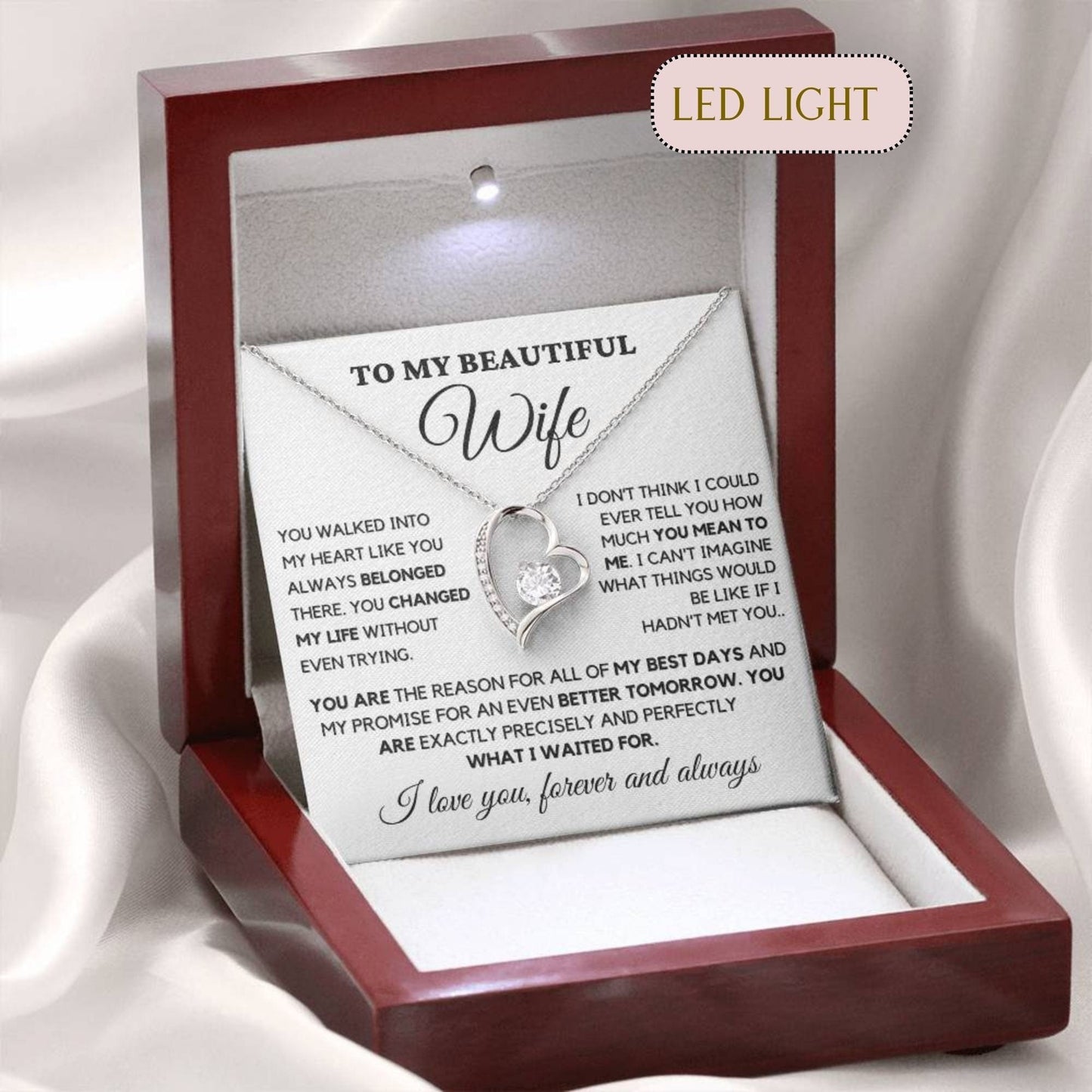 To my wife- Forever Love Necklace- You walked into my heart - MM-002