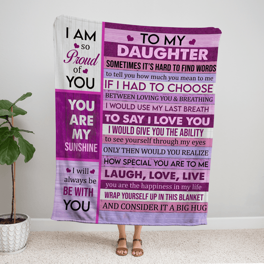 Pink To my Daughter From Mom or Dad Blanket