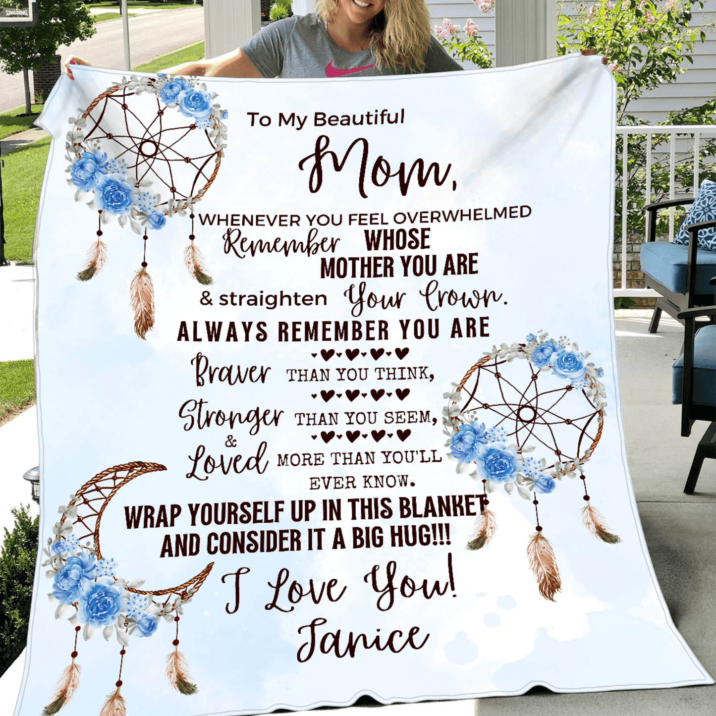 Blanket Gift for Mom, Christmas Gift Blankets Personalized from Daughter or Son
