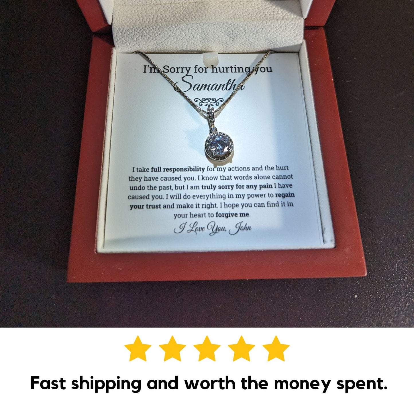 Personalized I'm Sorry Eternal Hope Necklace