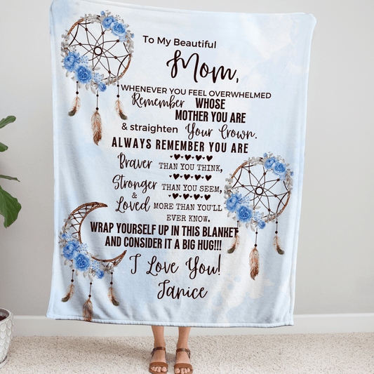 Blanket Gift for Mom, Christmas Gift Blankets Personalized from Daughter or Son