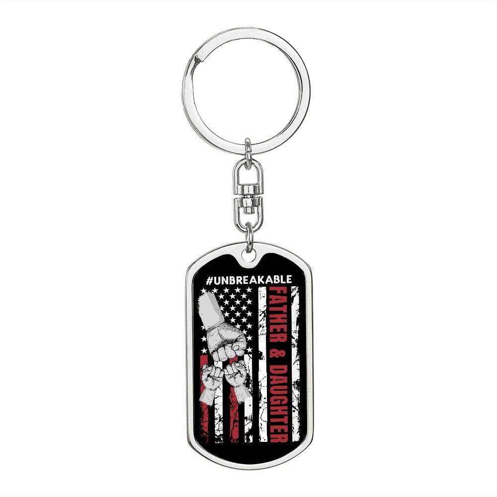 Father & Daughter Unbreakable Dog Tag Keychain