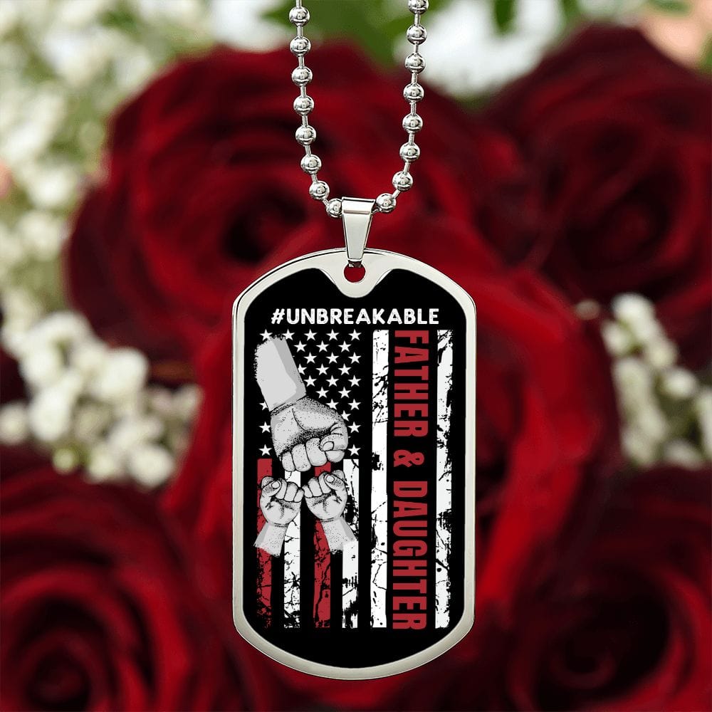 Father & Daughter Unbreakable Dog Tag Necklace