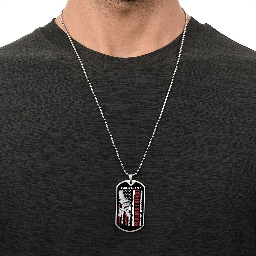 Father & Daughter Unbreakable Dog Tag Necklace