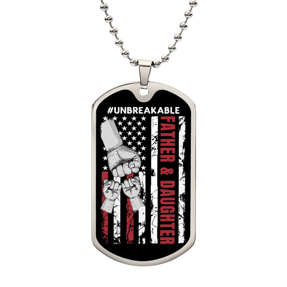 Father & Daughter Unbreakable Dog Tag Necklace