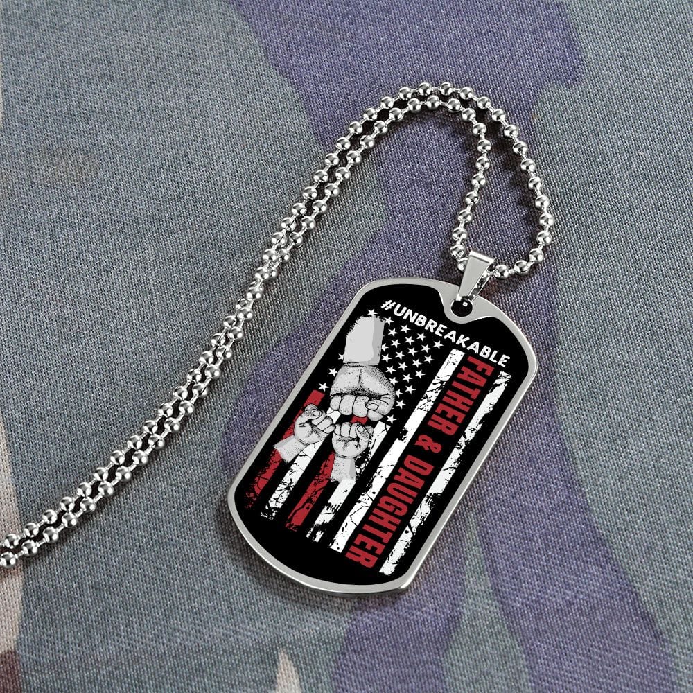 Father & Daughter Unbreakable Dog Tag Necklace