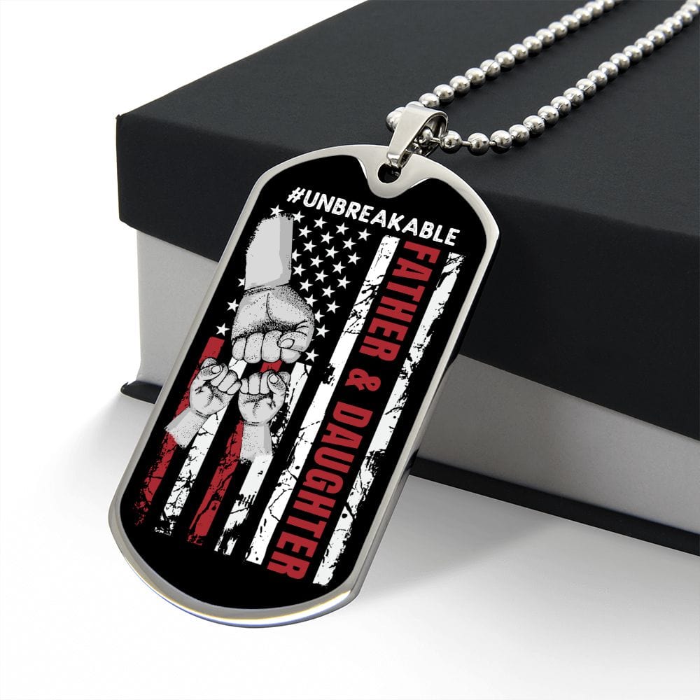 Father & Daughter Unbreakable Dog Tag Necklace