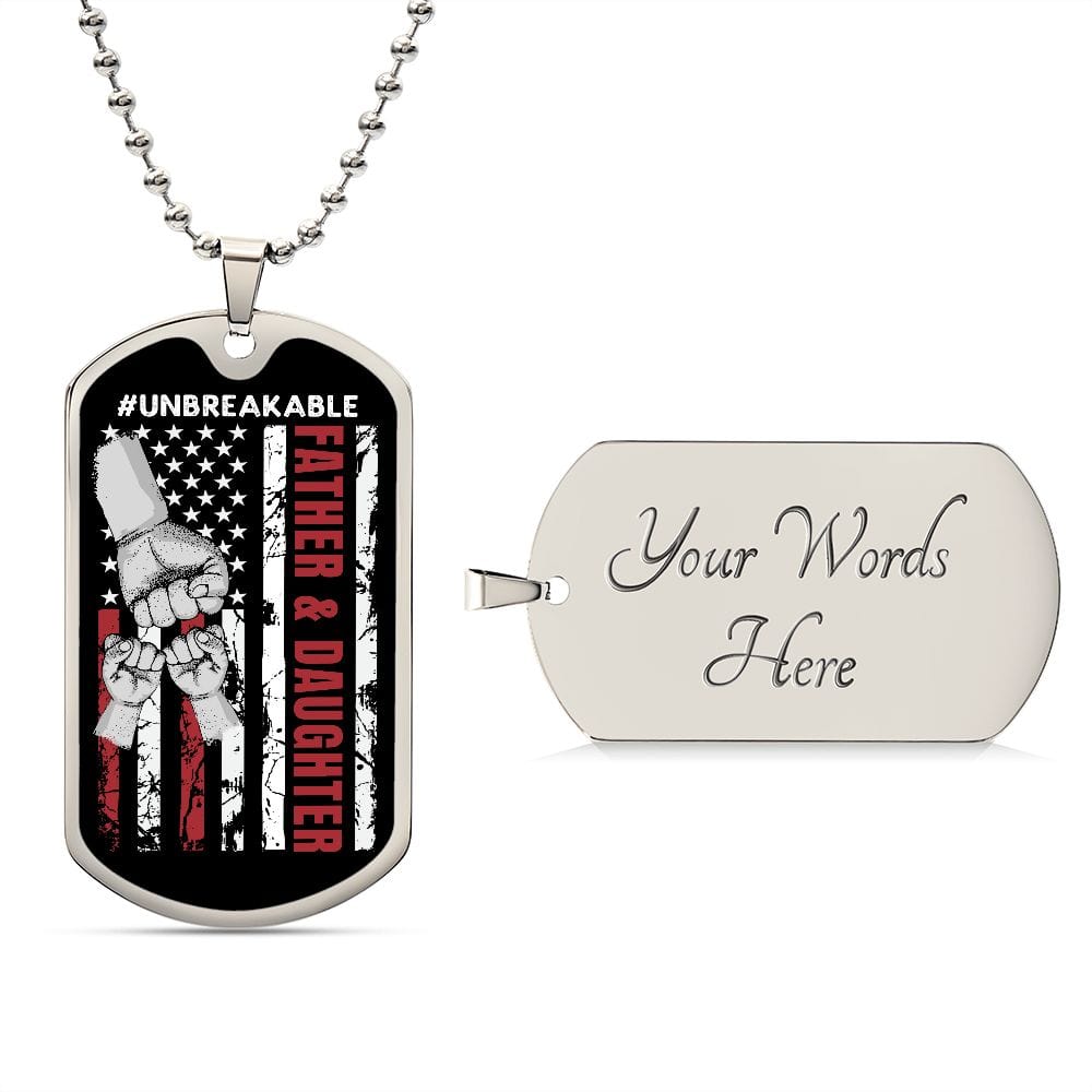 Father & Daughter Unbreakable Dog Tag Necklace