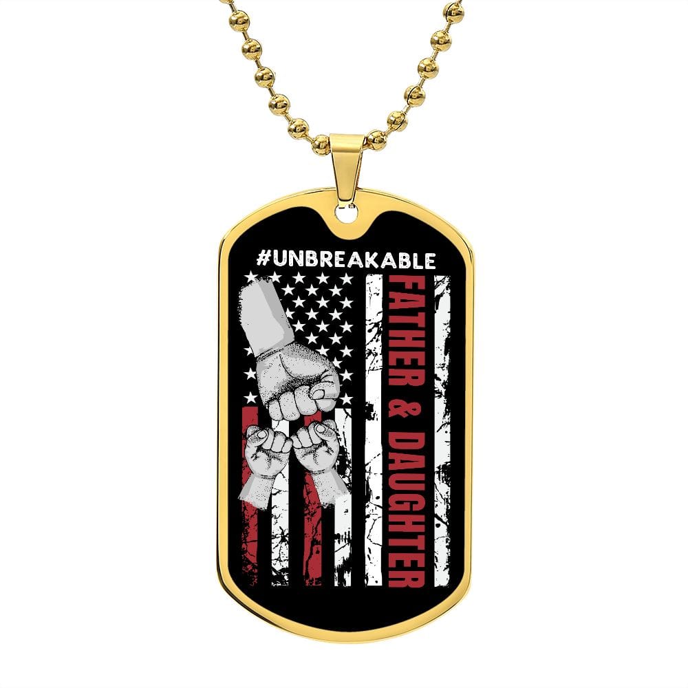 Father & Daughter Unbreakable Dog Tag Necklace