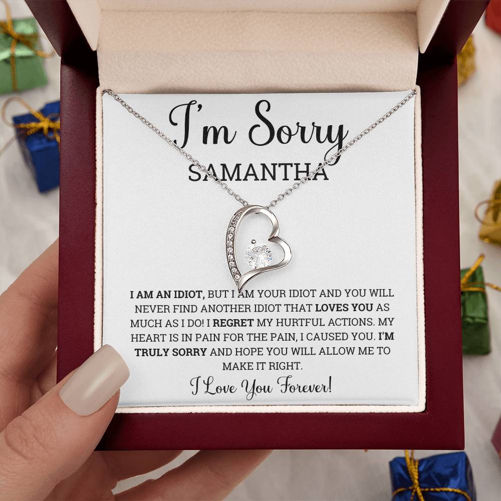 Personalized Im Sorry Forever Love Necklace, Apology Gift for Wife, Girlfriend