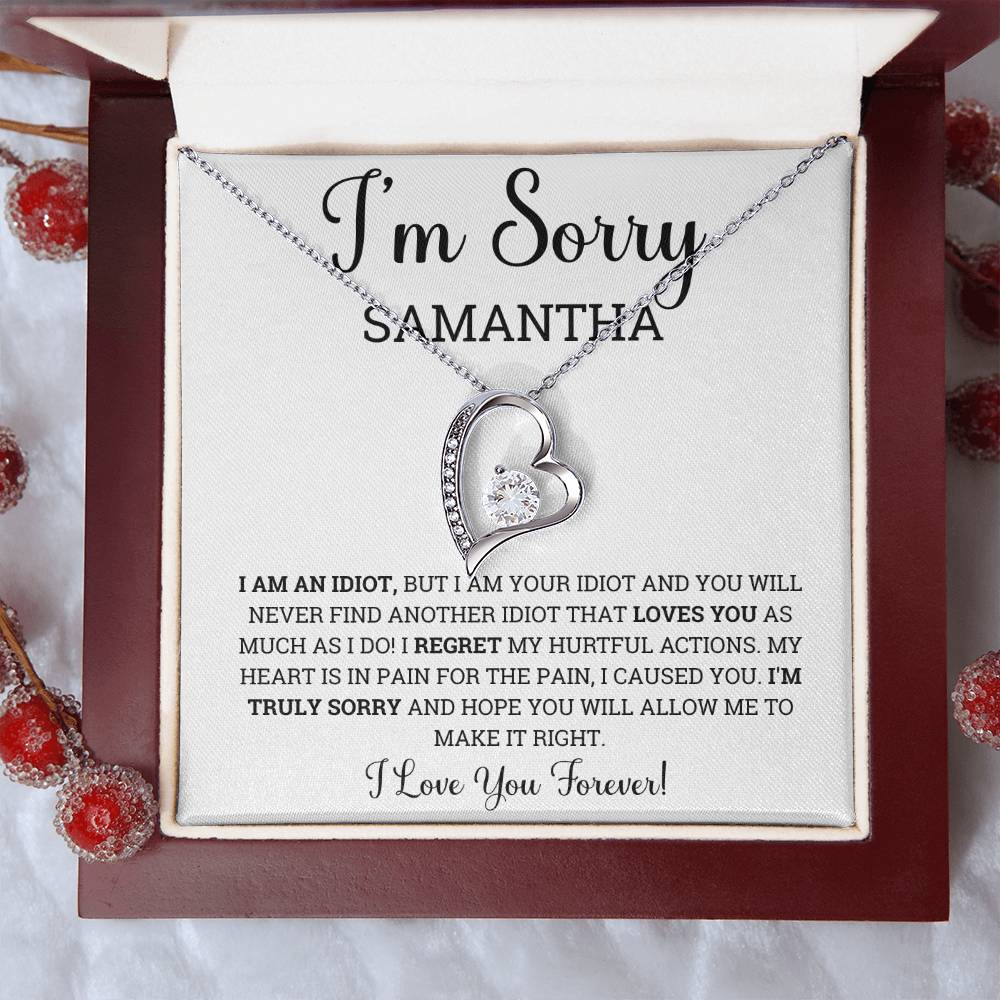 Personalized Im Sorry Forever Love Necklace, Apology Gift for Wife, Girlfriend