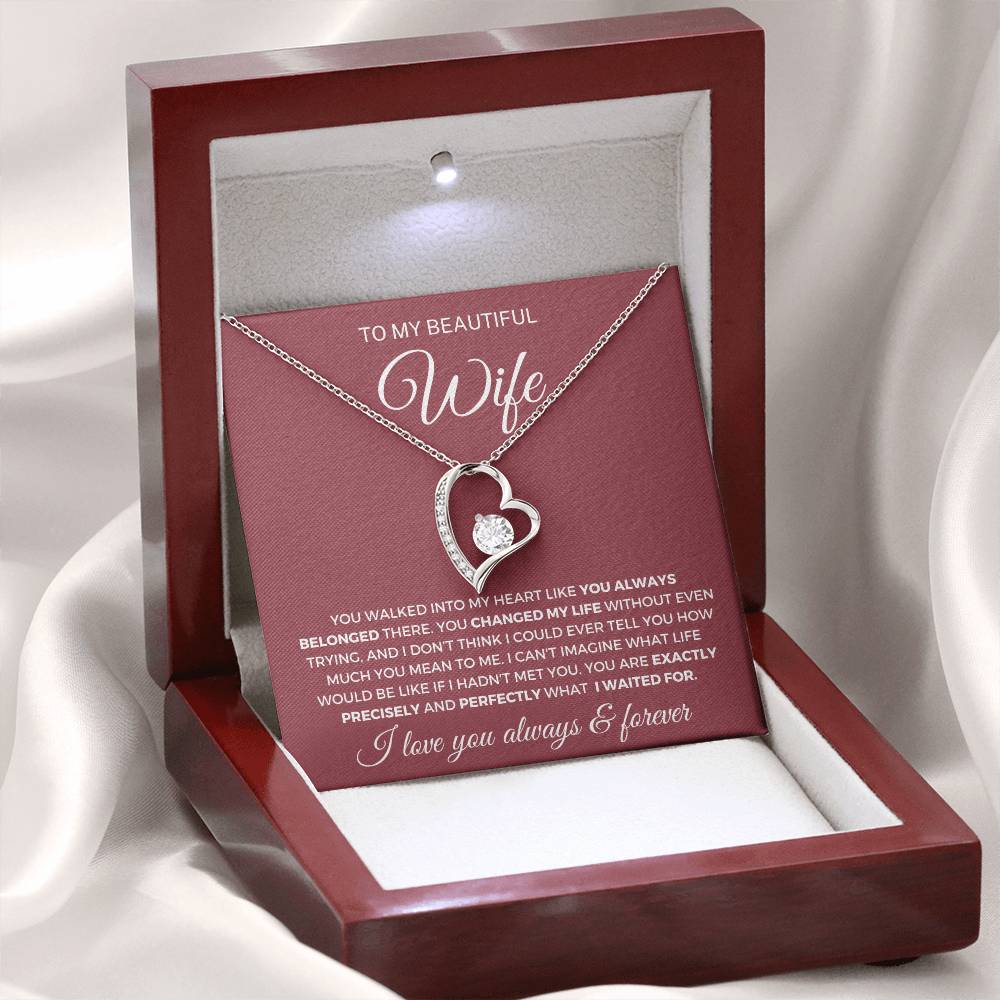 To my wife- Forever Love Necklace- You walked into my heart - MM-067
