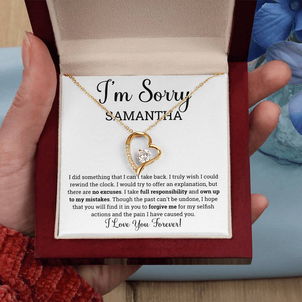 Personalized I'm Sorry Gifts for her, Apology Gift for her, Im Sorry Necklace