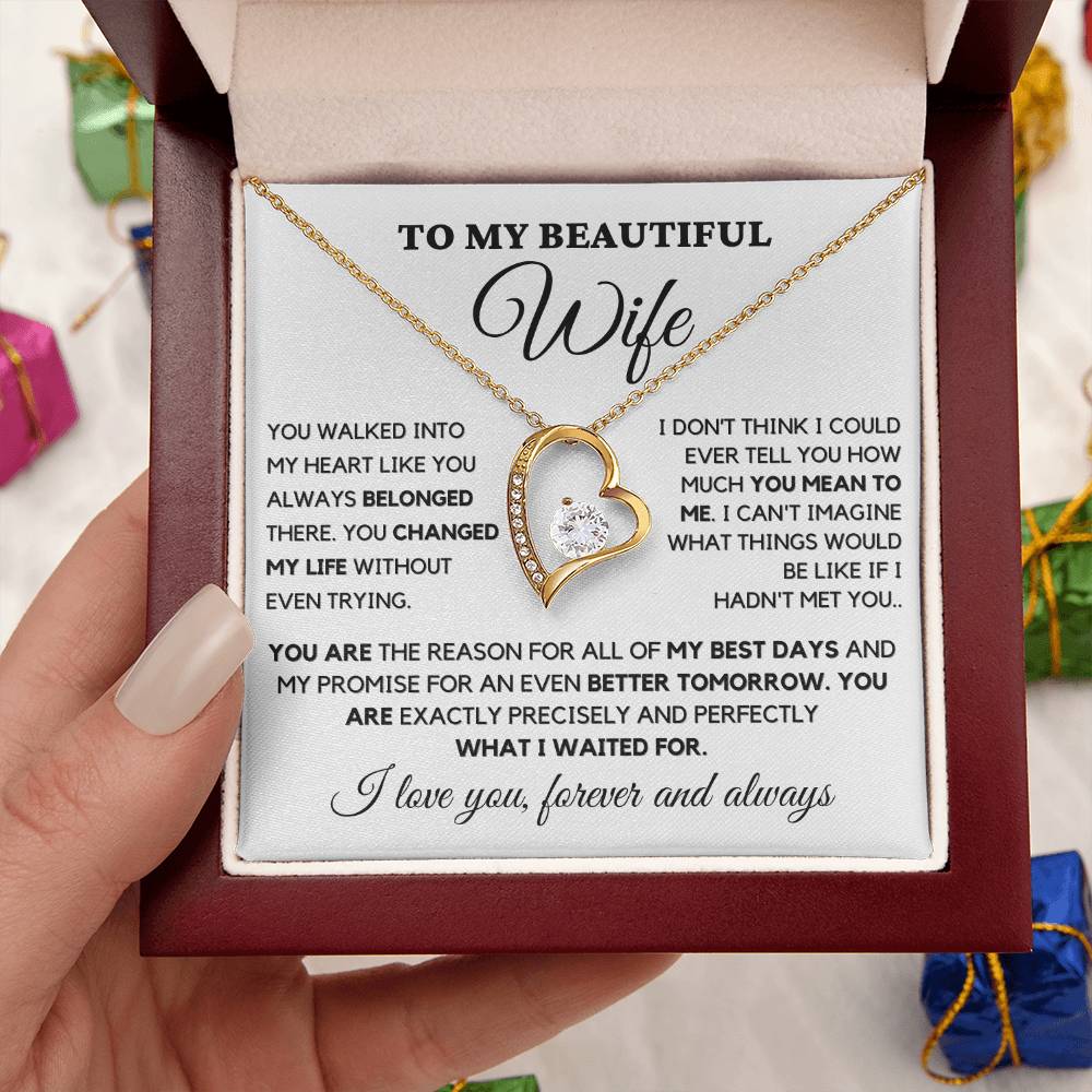To my wife- Forever Love Necklace- You walked into my heart - MM-002